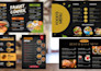 design a professional restaurant menu card with modern layout